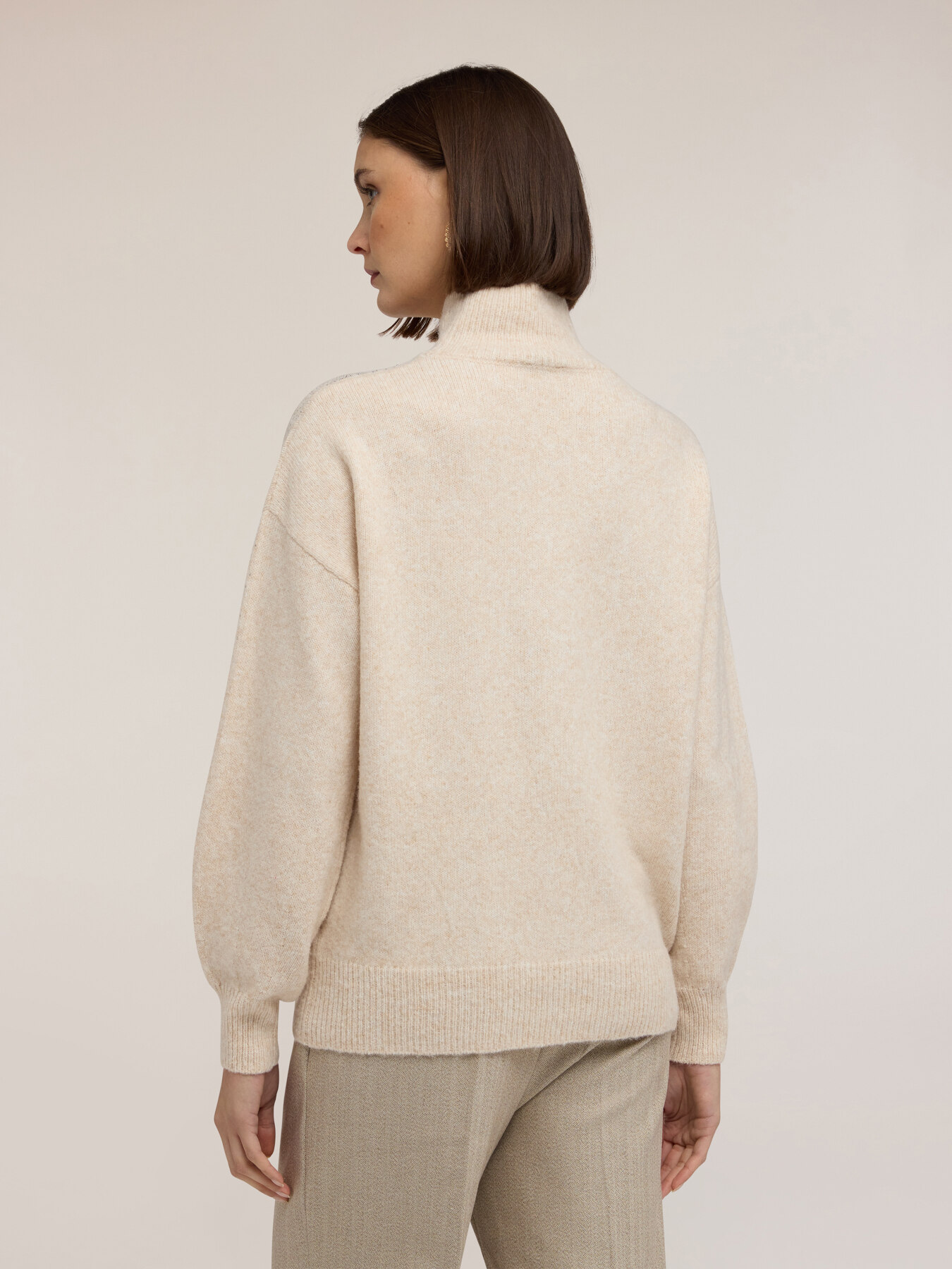 Wool blend turtleneck sweater with rhinestones image number 1