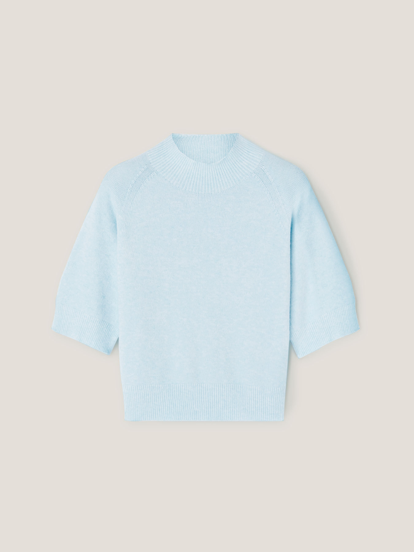 Pull col roulé à manches courtes image number 4