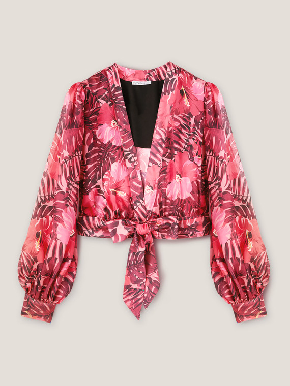Floral patterned short blouse