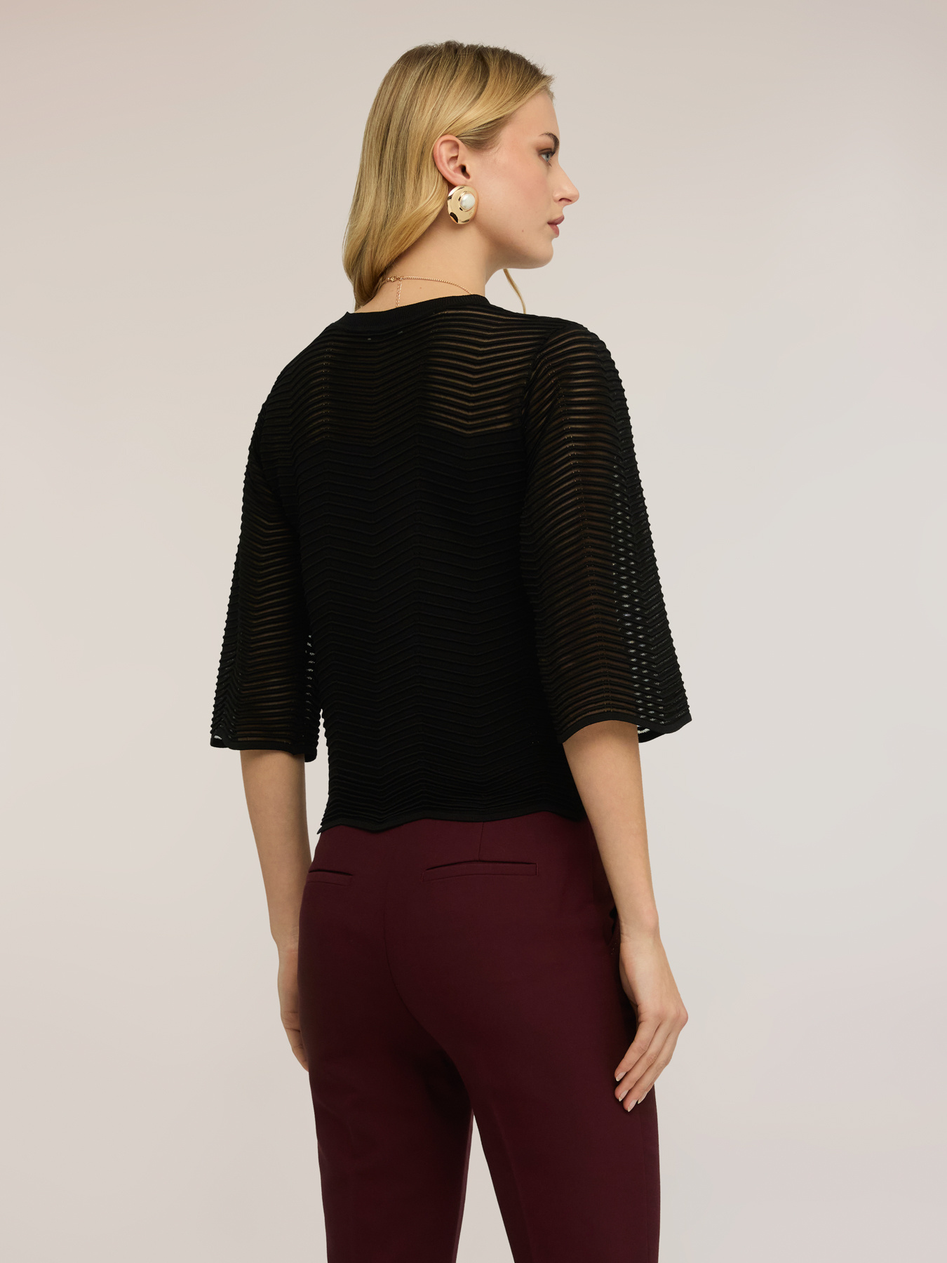 Openwork viscose blend sweater image number 2