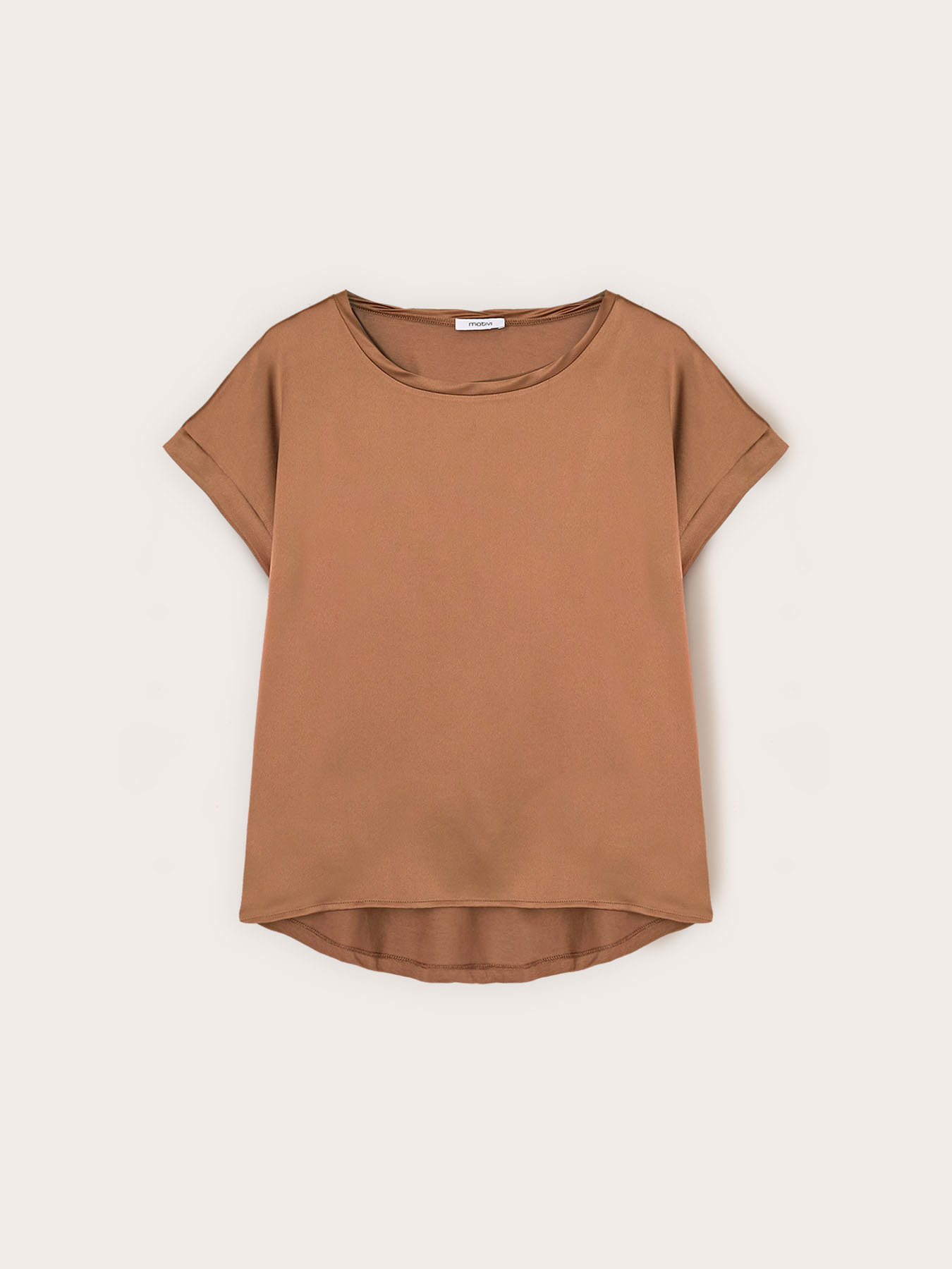 Camiseta bimaterial mezcla de algod&oacute;n image number 3