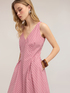 A-line striped poplin dress image number 3