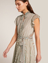 Dress with geometric print pleated skirt image number 2