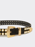 Faux leather belt with pearls image number 1