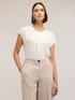 Mixed linen T-shirt with draping image number 3