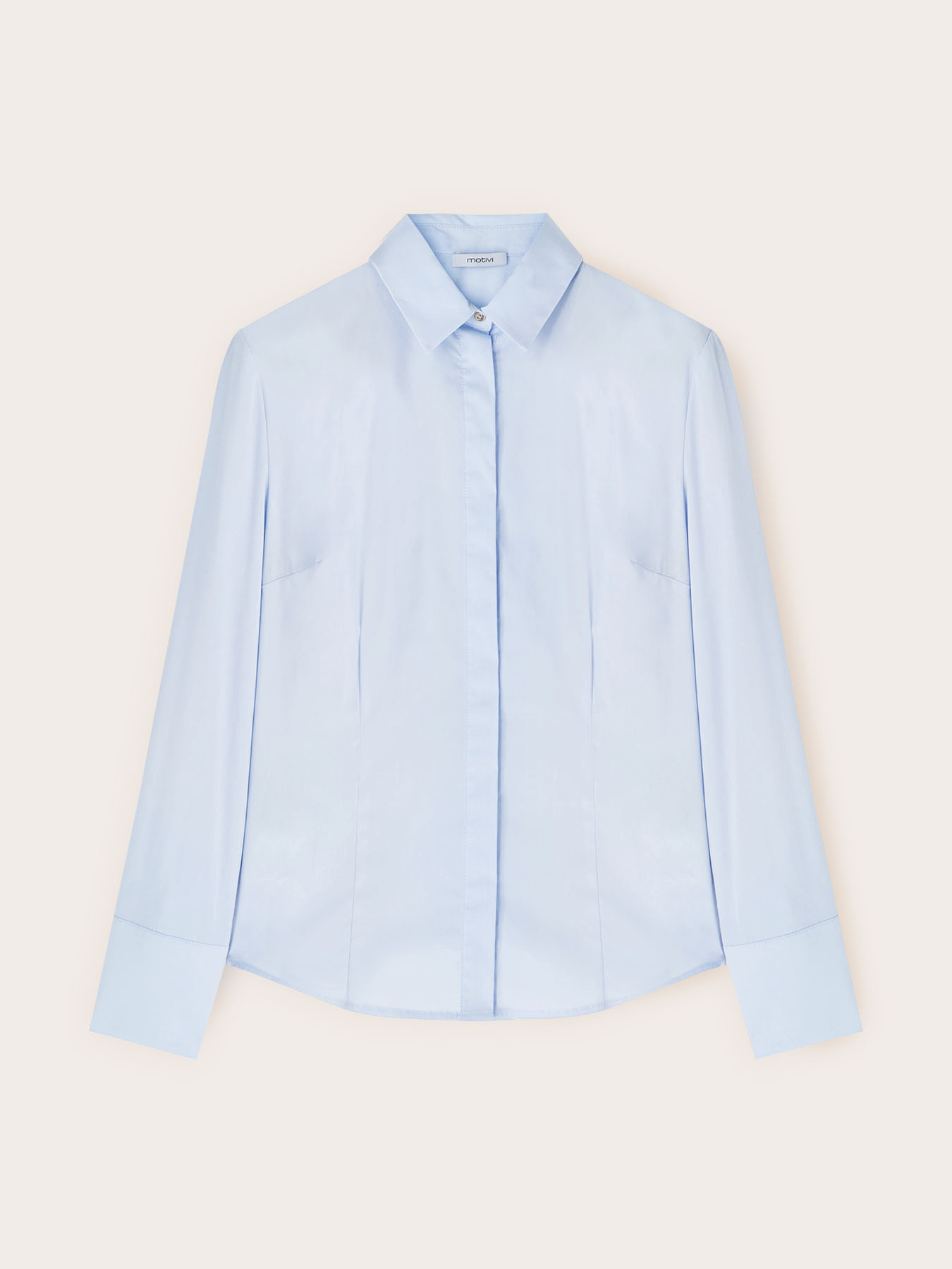 Poplin shirt with hidden buttons image number 4
