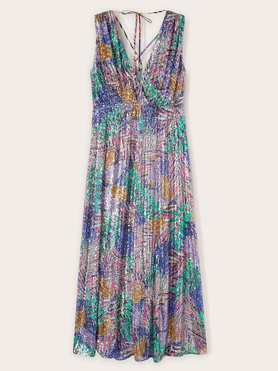Long jungle embroidered dress