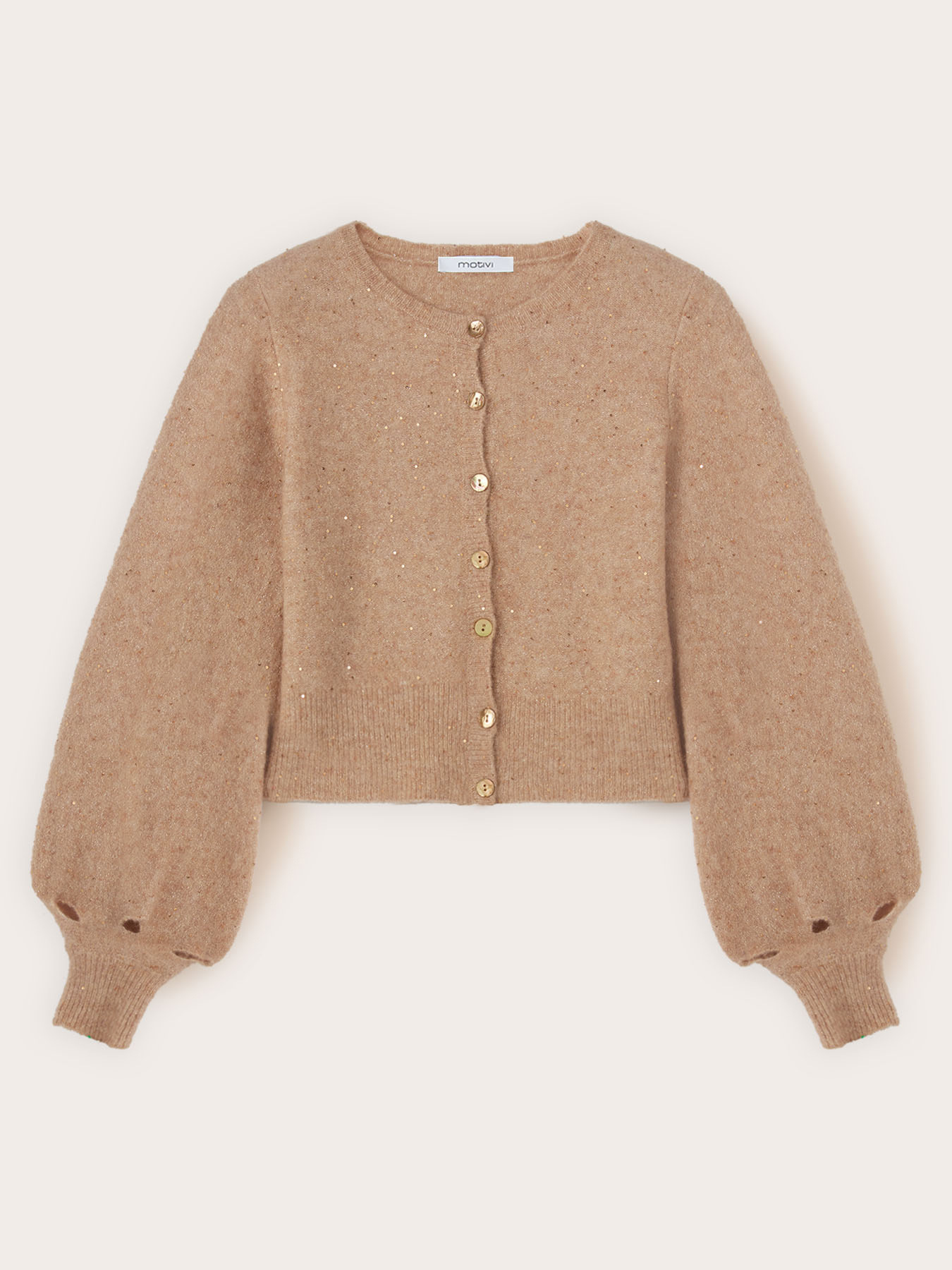 Sequined knit cardigan image number 4