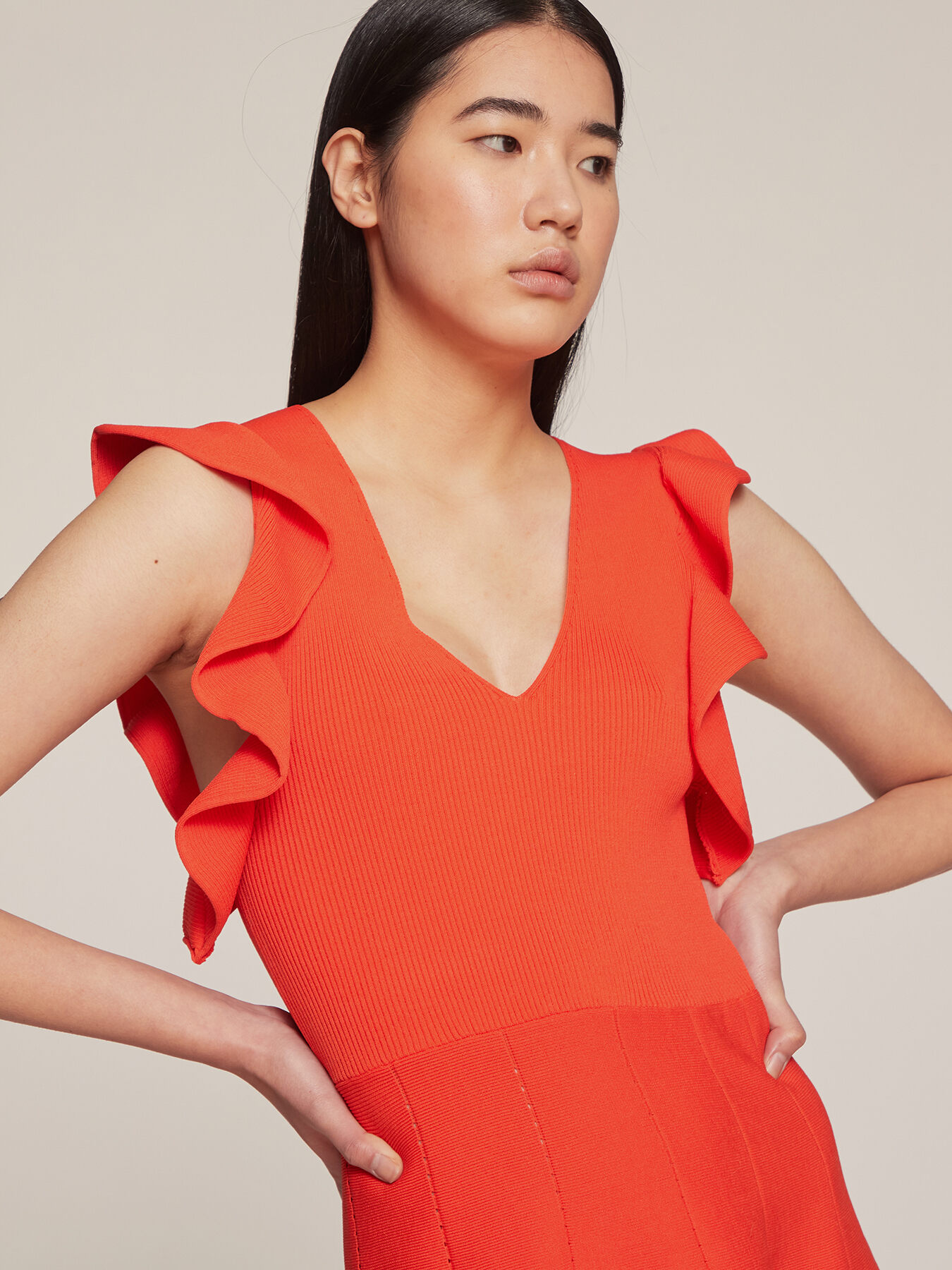 Vestito in maglia con volant image number 2