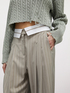 Wide pinstripe trousers with belt feature image number 2