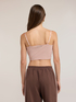 Top crop in tulle con micro-strass image number 1