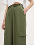Linen blend cargo palazzo trousers image number 2