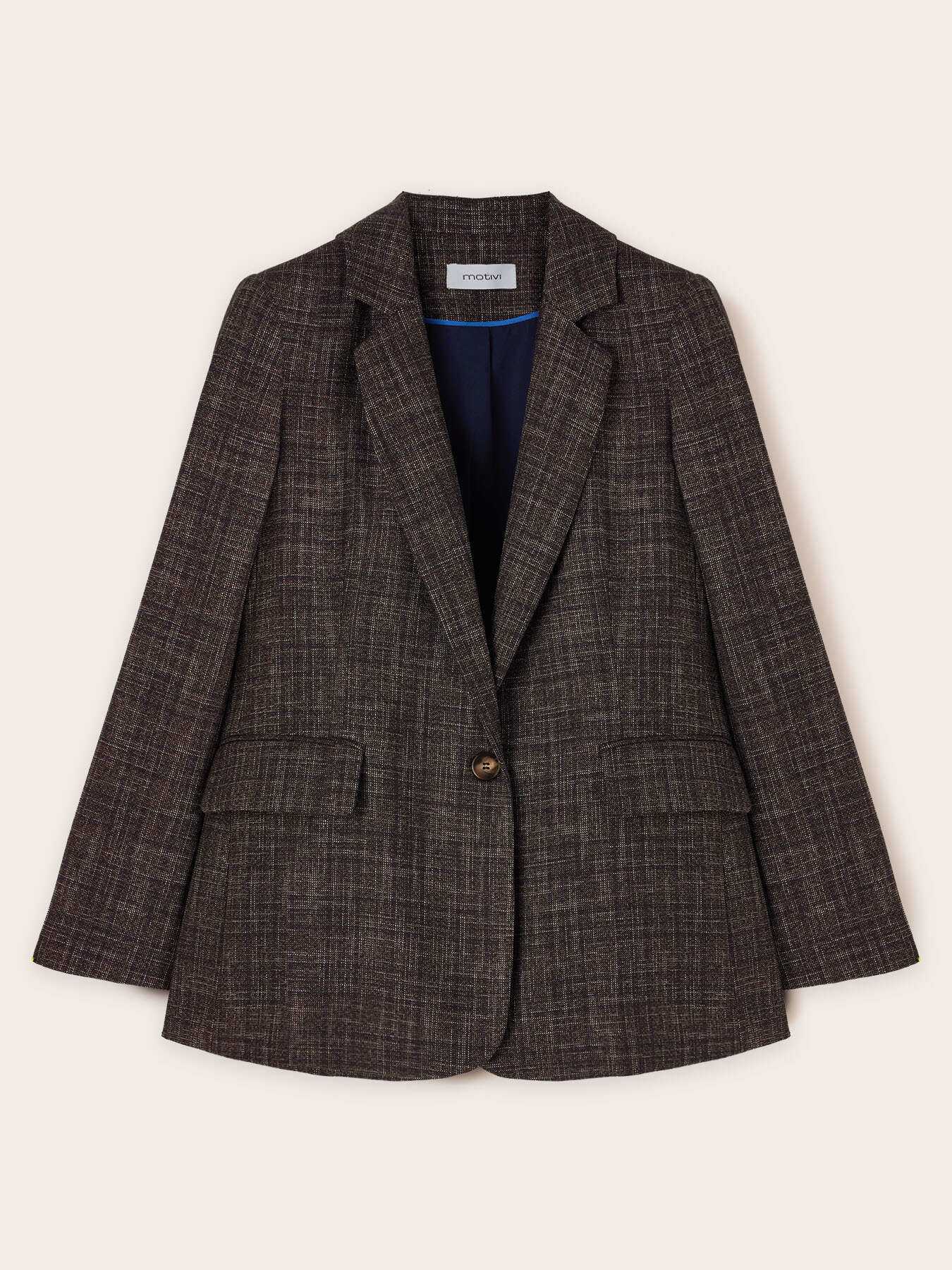 Single-breasted yarn-dyed blazer image number 4