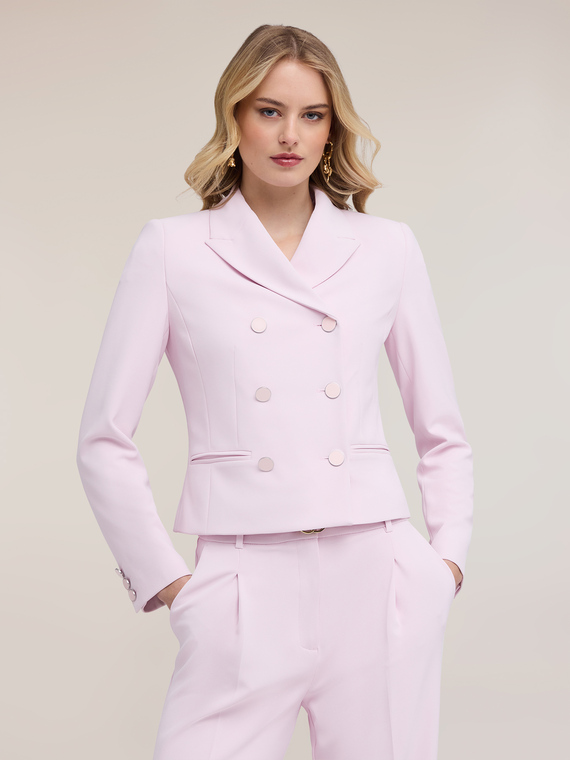 Double-breasted jacket in cady crepe