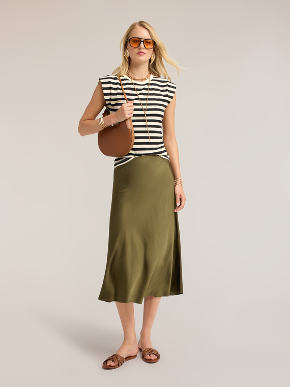 A-line midi skirt in satin