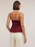 Viscose top with draping and boat neckline image number 1