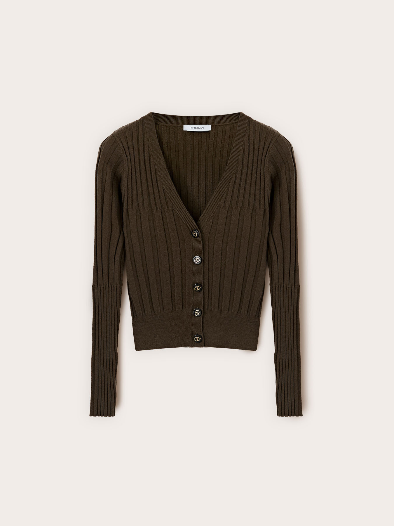 Fine ribbed knit cardigan image number 4