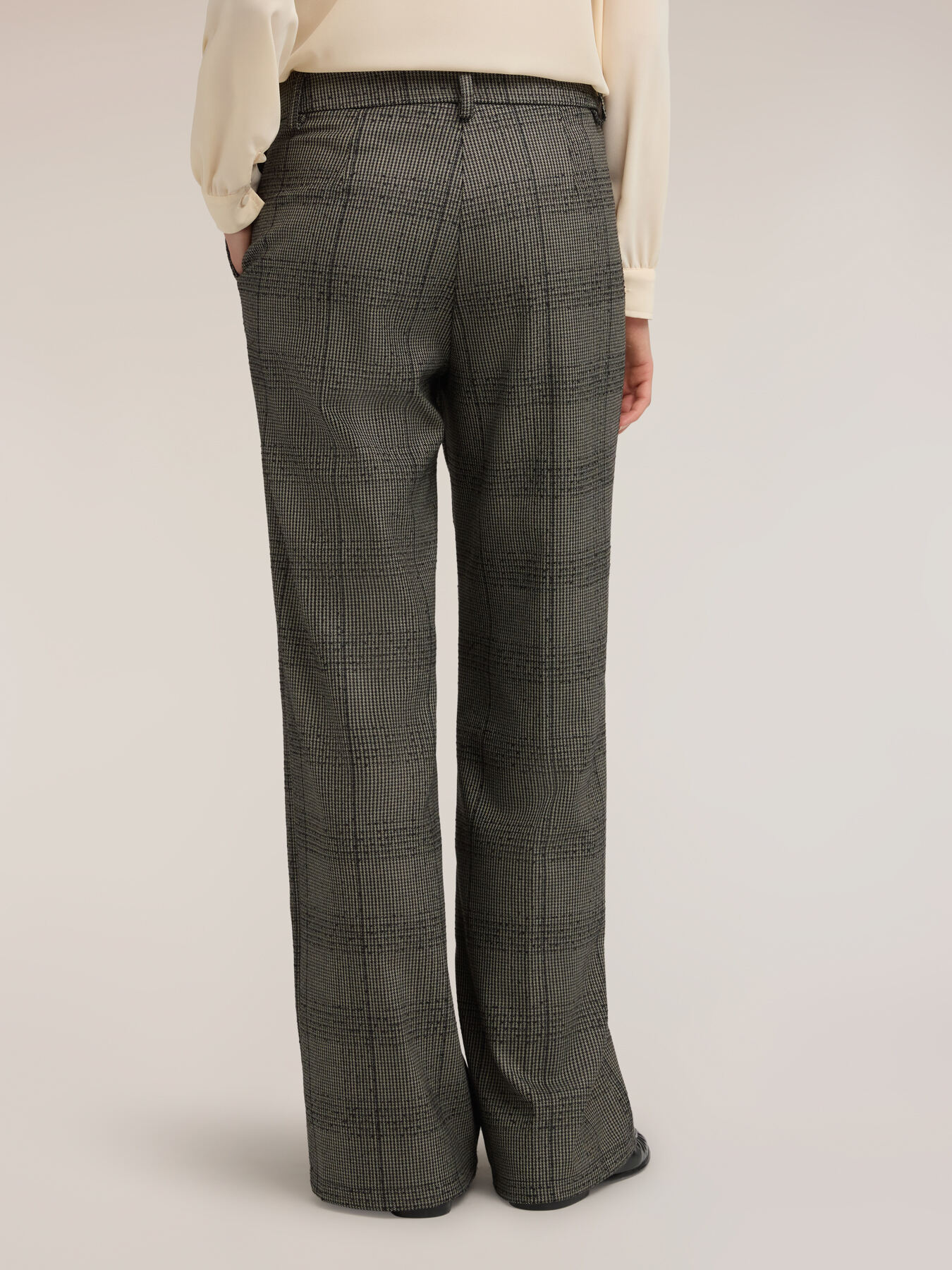 Checked wide-leg trousers image number 1