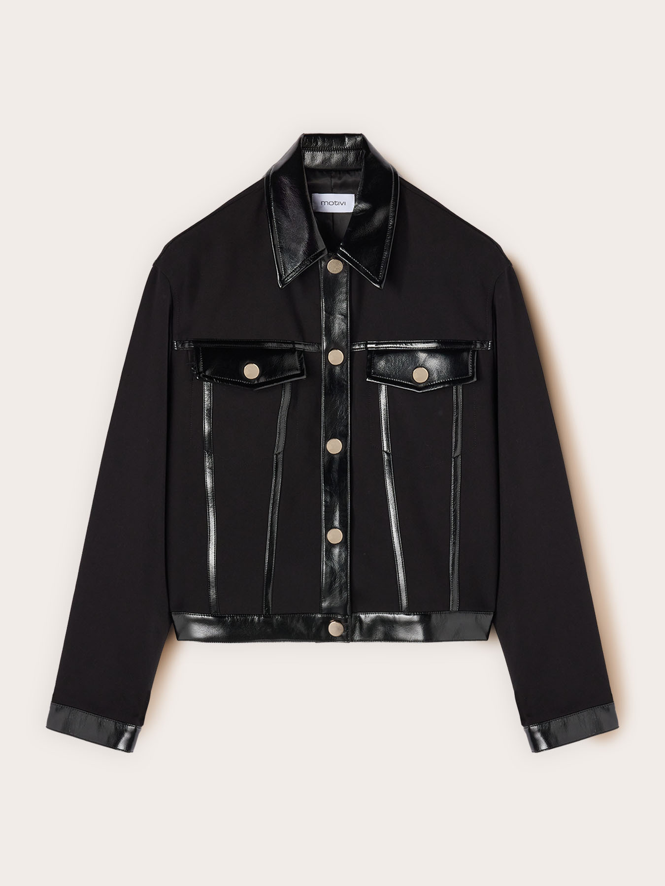 Jacket with patent leather inserts image number 4