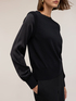 Viscose sweater with satin sleeves image number 3