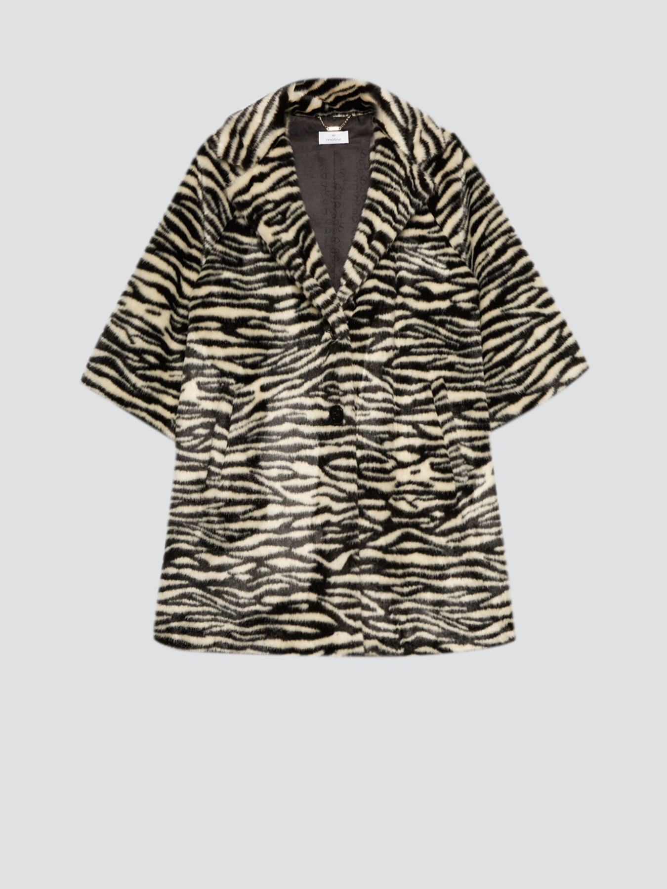 Zebra print teddy coat image number 3