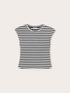 Striped cut-out motif T-shirt image number 4