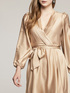 Short satin dress with pleated feature image number 2