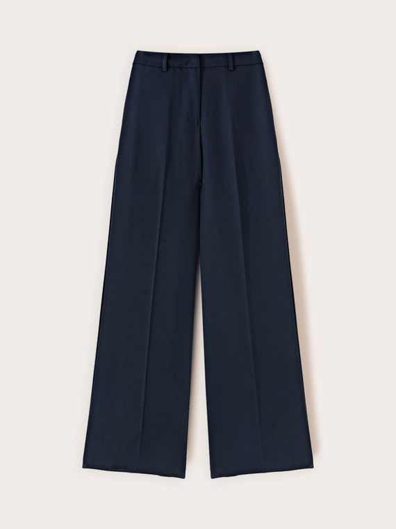 Wide-leg trousers with pressed crease