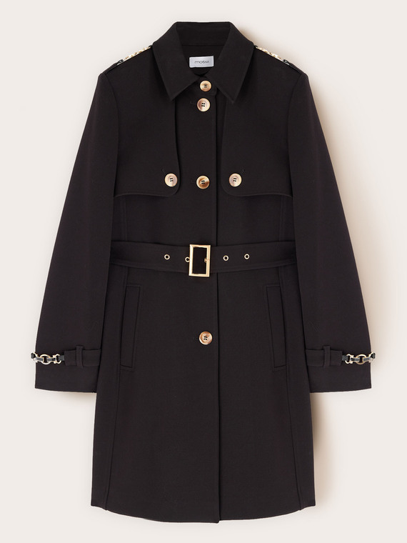 Belted viscose blend trench coat