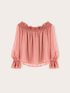Off-shoulder chiffon blouse image number 4