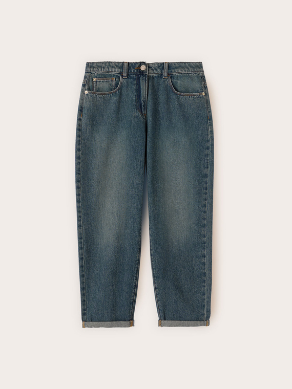 Boyfriend-Jeans mit Aufschlag