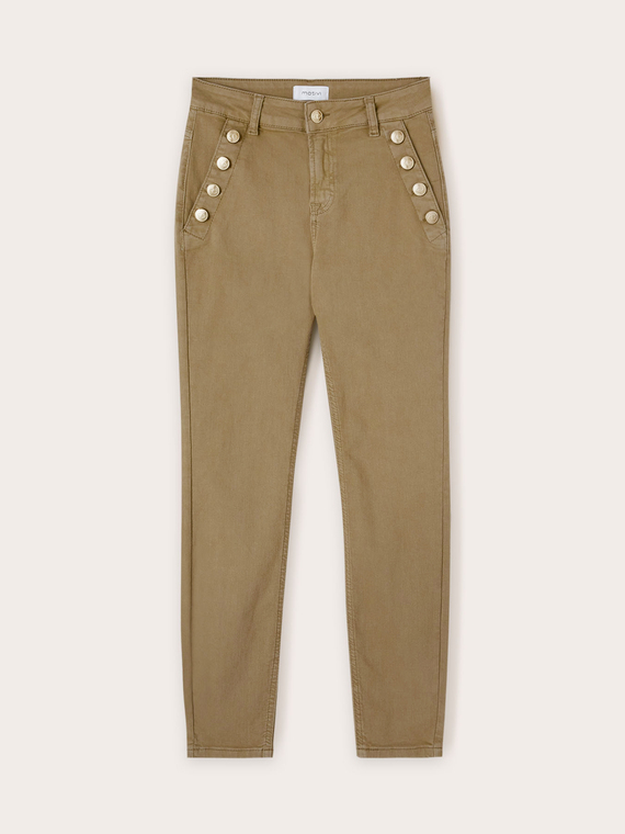 Skinny trousers with button feature