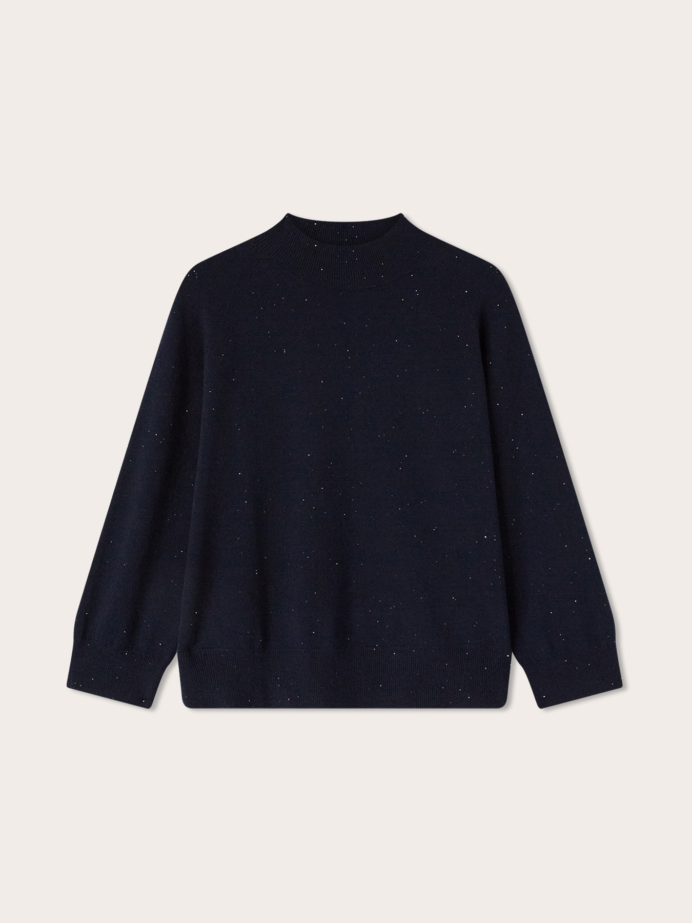 High-neck sweater in viscose blend with sequins image number 4
