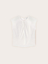 T-shirt in misto lino con drappeggio image number 4