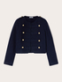 Chaqueta corta de tweed con botones joya image number 4