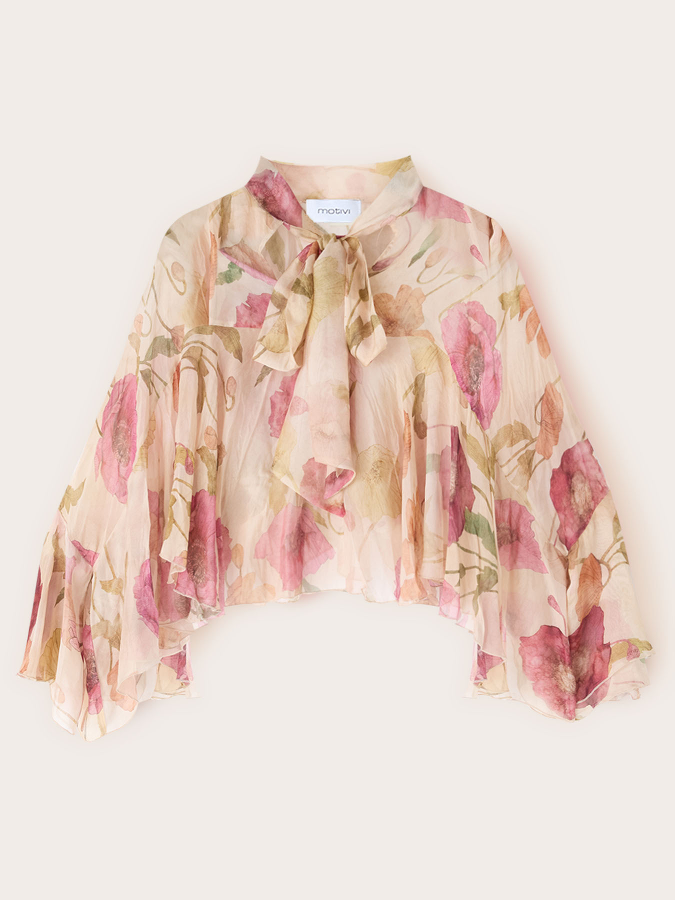 Blouse in silk blend chiffon with print image number 4