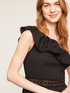 One-shoulder dress with openwork embroidery image number 3