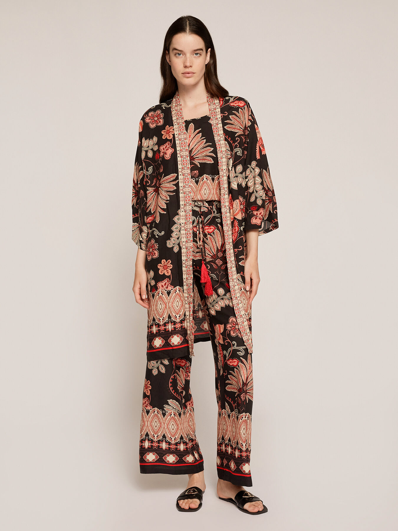 Cashmere pattern kimono cut jacket image number 0