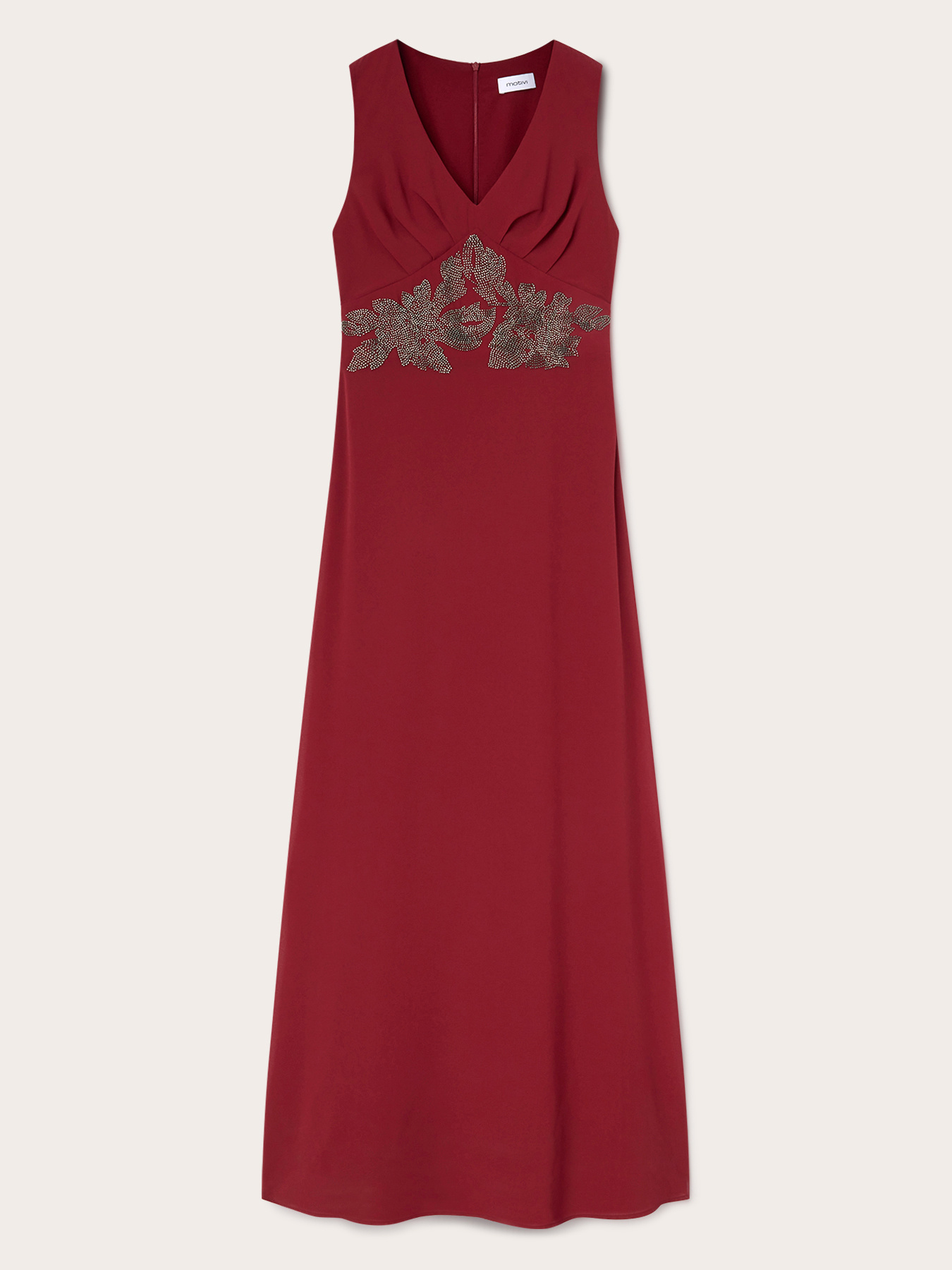 Maxi dress with floral embroidery image number 4
