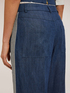 Pantaloni tip palazzo din denim cu benzi laterale image number 3