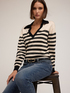 Maglia a righe lurex con strass image number 3