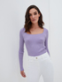 Ribbed sweater with square neckline image number 2