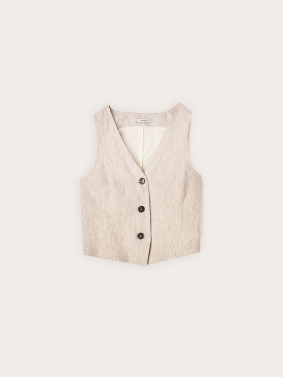 Tailored linen vest