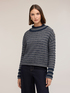 Jacquard sweater in wool blend with buttons image number 0