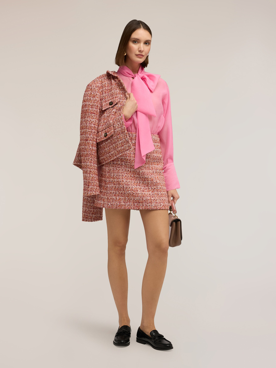 Bluse mit Organza-Schleife