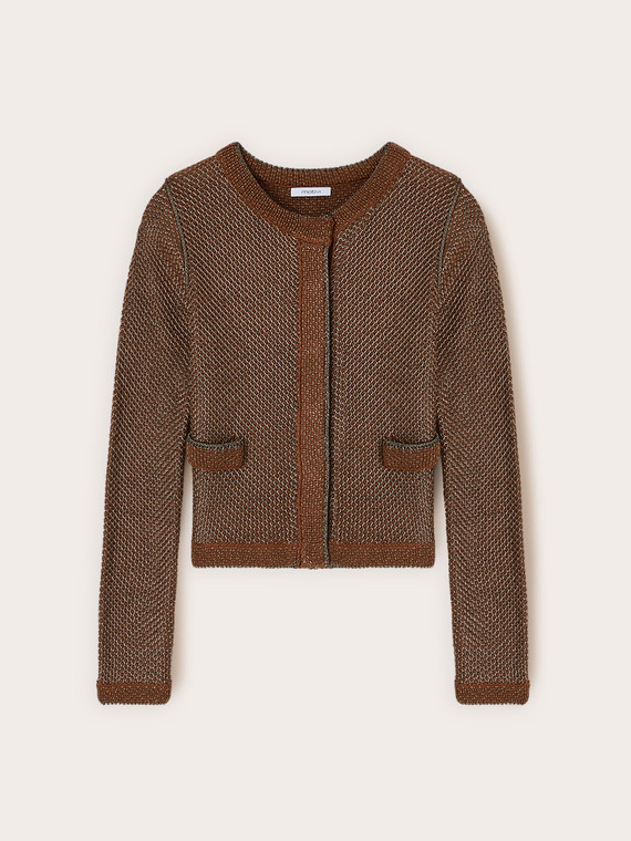 Strickjacke aus Lurex-Mischgewebe