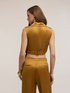 Mixed linen top with collar image number 1