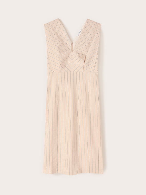 Striped linen blend sheath dress