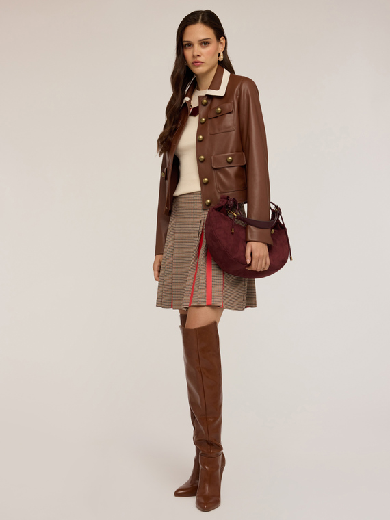 Motivi Giacca in tessuto spalmato con tasche Donna, Marrone, Taglia 42