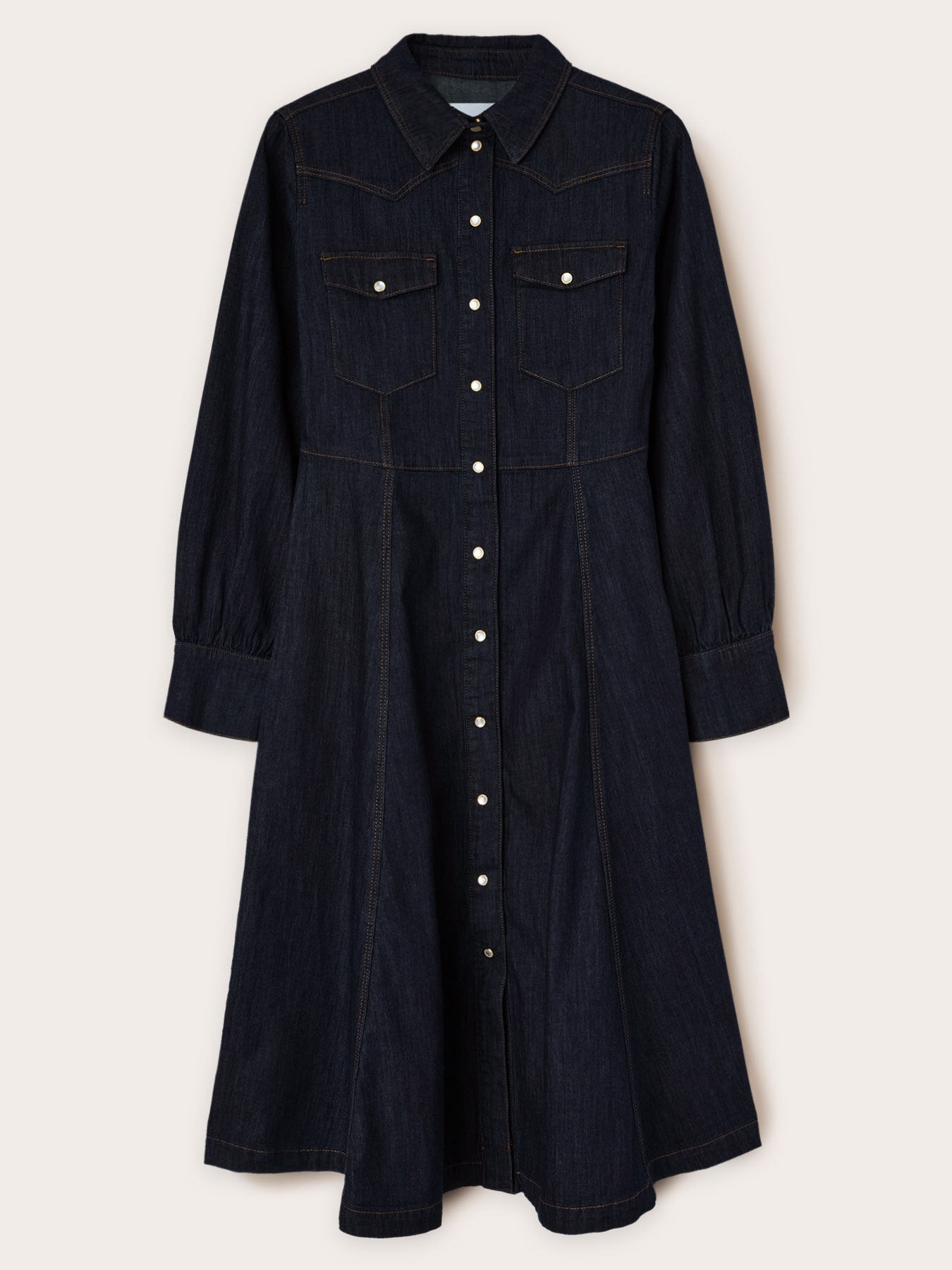 Denim chemisier dress image number 3
